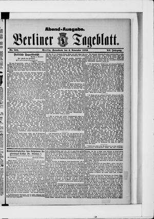 Berliner Tageblatt und Handels-Zeitung vom 04.11.1882
