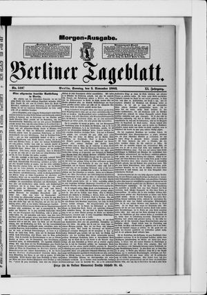 Berliner Tageblatt und Handels-Zeitung vom 05.11.1882