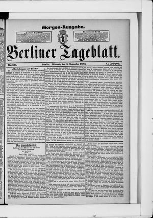 Berliner Tageblatt und Handels-Zeitung on Nov 8, 1882