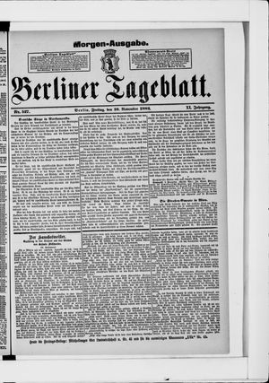 Berliner Tageblatt und Handels-Zeitung vom 10.11.1882