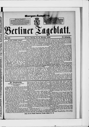 Berliner Tageblatt und Handels-Zeitung vom 12.11.1882