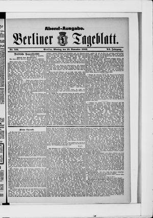 Berliner Tageblatt und Handels-Zeitung vom 13.11.1882