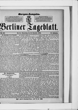Berliner Tageblatt und Handels-Zeitung vom 16.11.1882