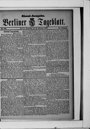 Berliner Tageblatt und Handels-Zeitung vom 16.11.1882