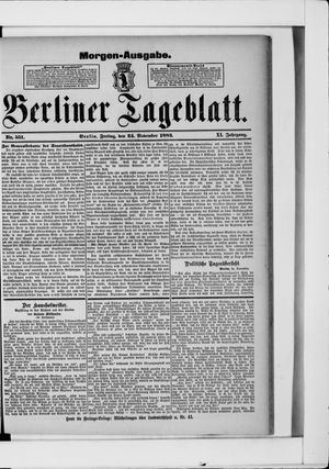 Berliner Tageblatt und Handels-Zeitung on Nov 24, 1882