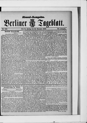 Berliner Tageblatt und Handels-Zeitung on Nov 24, 1882