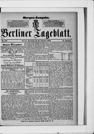 Berliner Tageblatt und Handels-Zeitung on Nov 25, 1882