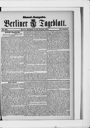 Berliner Tageblatt und Handels-Zeitung vom 25.11.1882