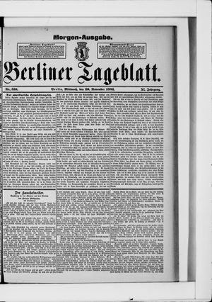 Berliner Tageblatt und Handels-Zeitung on Nov 29, 1882