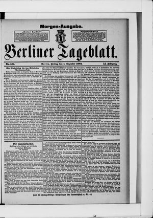 Berliner Tageblatt und Handels-Zeitung vom 01.12.1882
