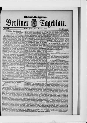 Berliner Tageblatt und Handels-Zeitung vom 01.12.1882