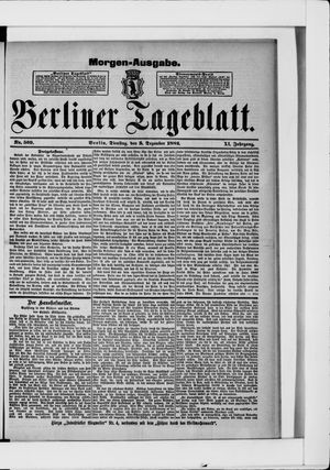 Berliner Tageblatt und Handels-Zeitung vom 05.12.1882