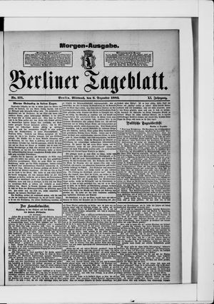 Berliner Tageblatt und Handels-Zeitung vom 06.12.1882