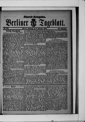 Berliner Tageblatt und Handels-Zeitung vom 06.12.1882
