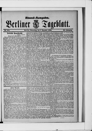 Berliner Tageblatt und Handels-Zeitung vom 07.12.1882