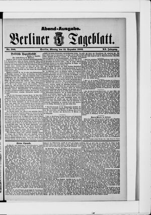 Berliner Tageblatt und Handels-Zeitung vom 11.12.1882