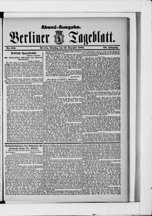 Berliner Tageblatt und Handels-Zeitung vom 12.12.1882