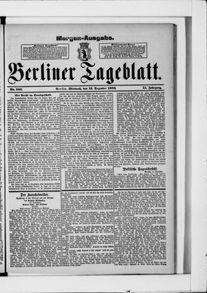 Berliner Tageblatt und Handels-Zeitung vom 13.12.1882