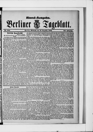 Berliner Tageblatt und Handels-Zeitung vom 13.12.1882