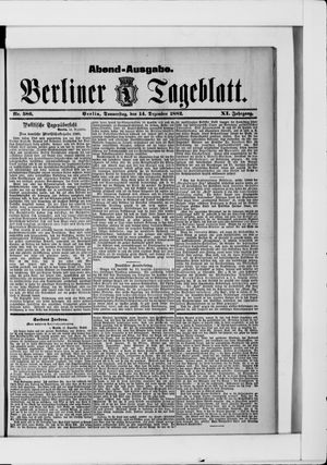 Berliner Tageblatt und Handels-Zeitung on Dec 14, 1882