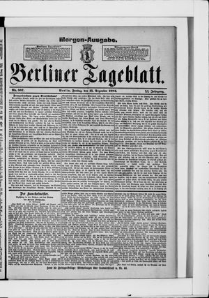 Berliner Tageblatt und Handels-Zeitung on Dec 15, 1882