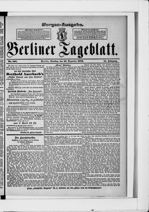 Berliner Tageblatt und Handels-Zeitung vom 19.12.1882