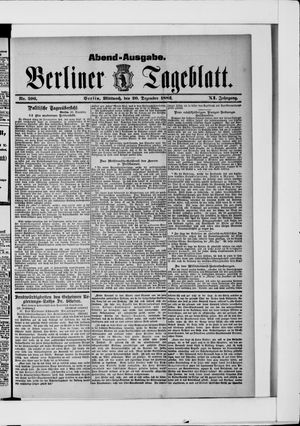 Berliner Tageblatt und Handels-Zeitung vom 20.12.1882