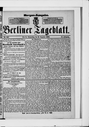 Berliner Tageblatt und Handels-Zeitung vom 21.12.1882