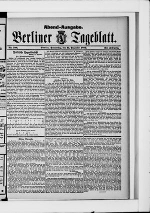 Berliner Tageblatt und Handels-Zeitung on Dec 21, 1882