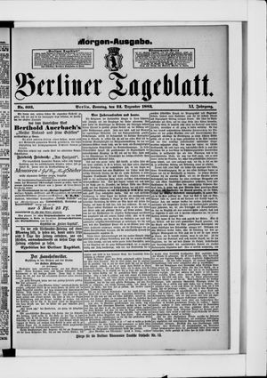 Berliner Tageblatt und Handels-Zeitung vom 24.12.1882