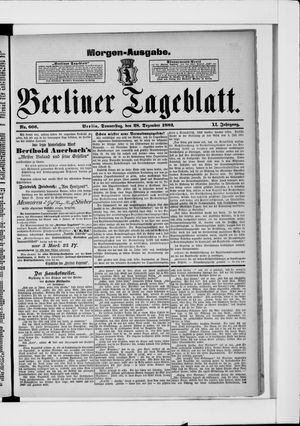 Berliner Tageblatt und Handels-Zeitung vom 28.12.1882