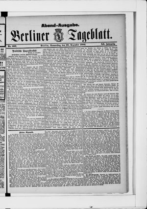 Berliner Tageblatt und Handels-Zeitung on Dec 28, 1882