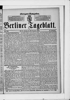 Berliner Tageblatt und Handels-Zeitung vom 29.12.1882