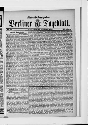 Berliner Tageblatt und Handels-Zeitung vom 29.12.1882