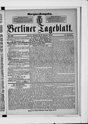Berliner Tageblatt und Handels-Zeitung vom 31.12.1882