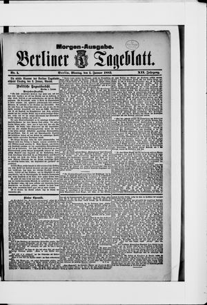 Berliner Tageblatt und Handels-Zeitung vom 01.01.1883