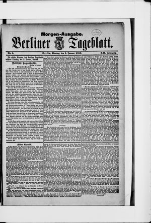 Berliner Tageblatt und Handels-Zeitung on Jan 1, 1883