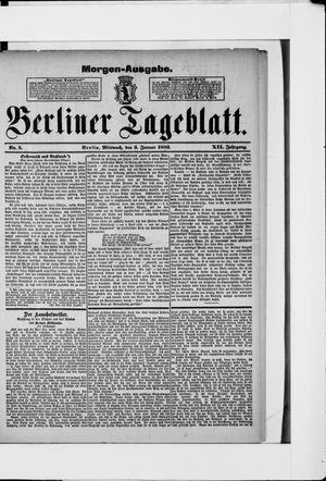Berliner Tageblatt und Handels-Zeitung vom 03.01.1883
