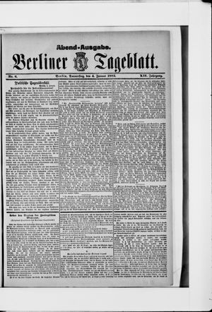 Berliner Tageblatt und Handels-Zeitung on Jan 4, 1883