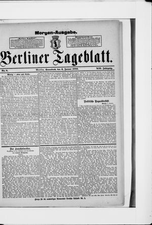 Berliner Tageblatt und Handels-Zeitung vom 06.01.1883