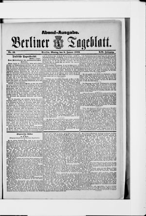 Berliner Tageblatt und Handels-Zeitung vom 08.01.1883