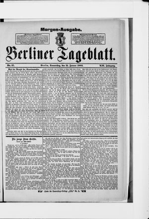 Berliner Tageblatt und Handels-Zeitung vom 11.01.1883