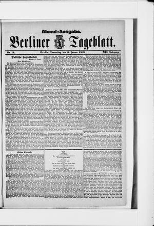 Berliner Tageblatt und Handels-Zeitung on Jan 11, 1883