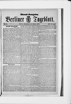 Berliner Tageblatt und Handels-Zeitung on Jan 13, 1883