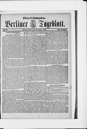 Berliner Tageblatt und Handels-Zeitung vom 15.01.1883