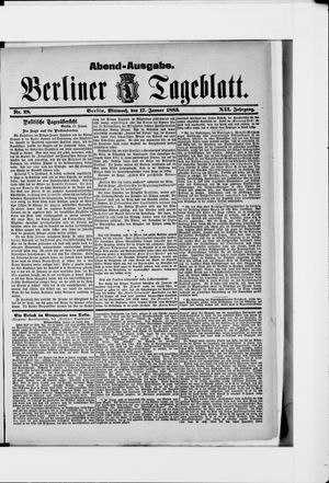 Berliner Tageblatt und Handels-Zeitung on Jan 17, 1883