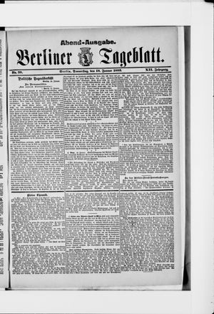 Berliner Tageblatt und Handels-Zeitung on Jan 18, 1883