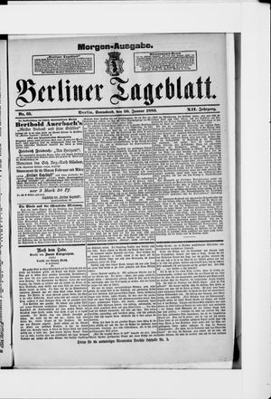 Berliner Tageblatt und Handels-Zeitung vom 20.01.1883
