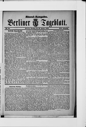 Berliner Tageblatt und Handels-Zeitung vom 23.01.1883