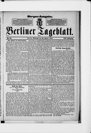 Berliner Tageblatt und Handels-Zeitung vom 24.01.1883